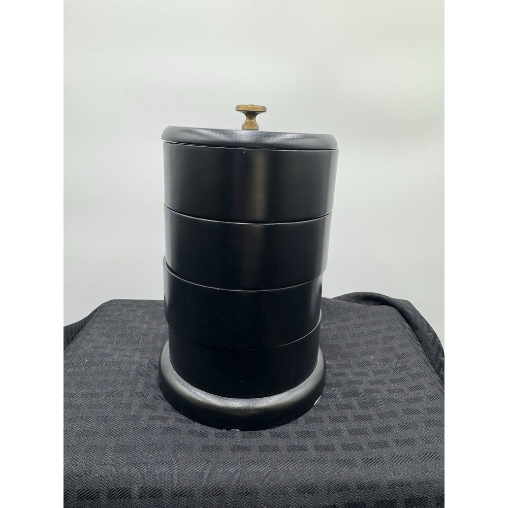 Round Unique Black Swing Out Drawers 4 Tier Spiraling Jewelry Box